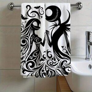 Nightmare Before Christmas Hand Towels Bathroom Kitchen Jack & Sally NWOT 2 pc